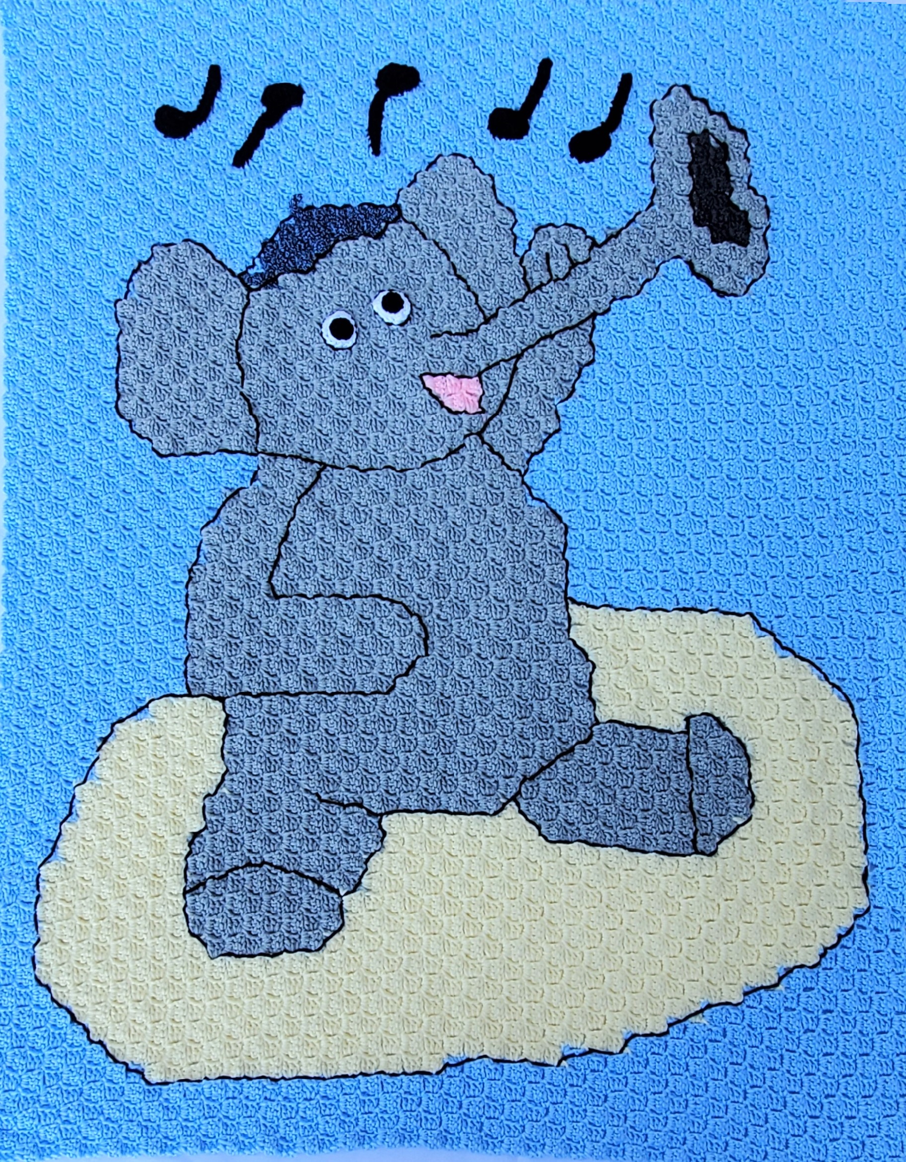 Miles the Elephant C2C Blanket pattern