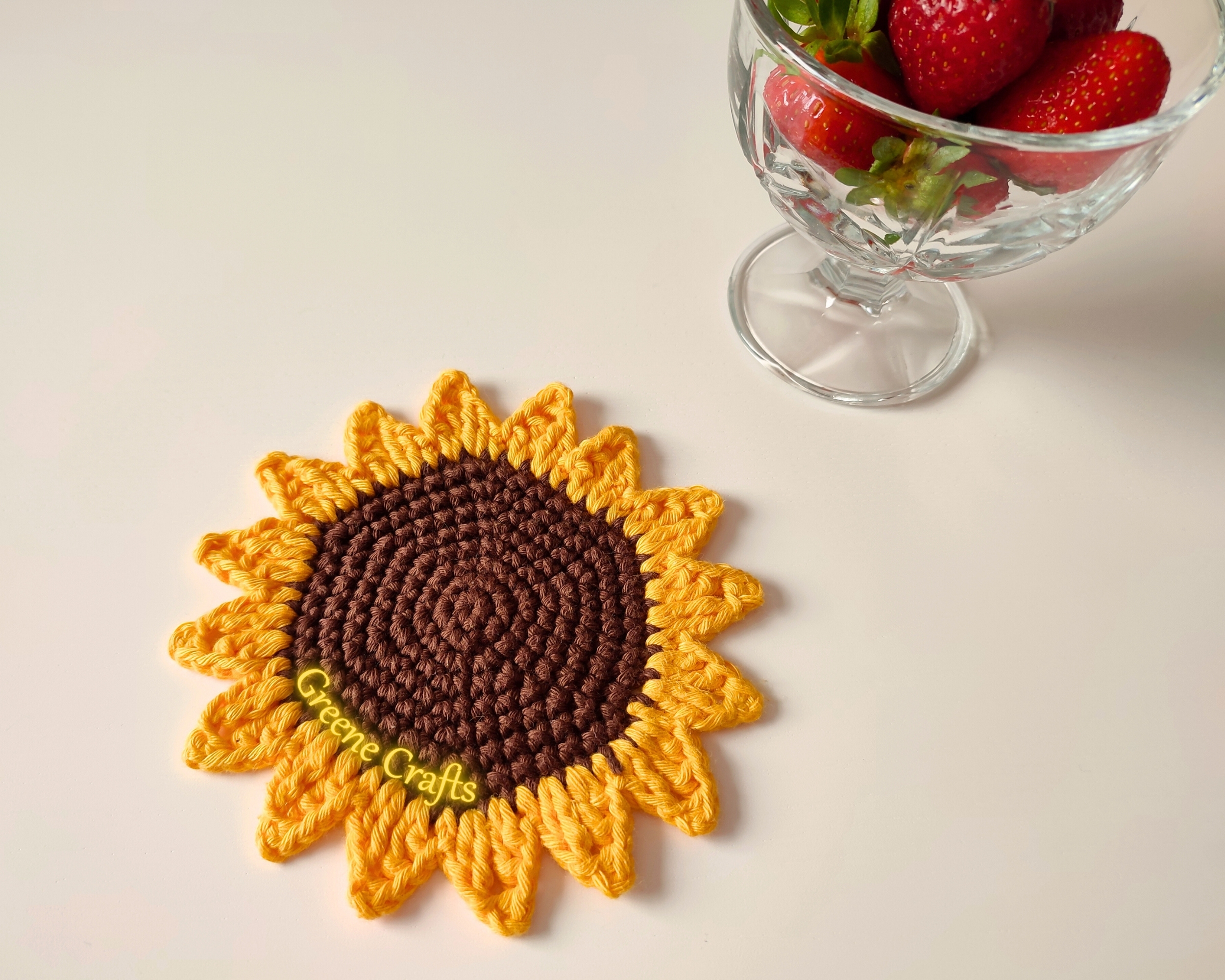 Crochet Sunflower Coaster Pattern