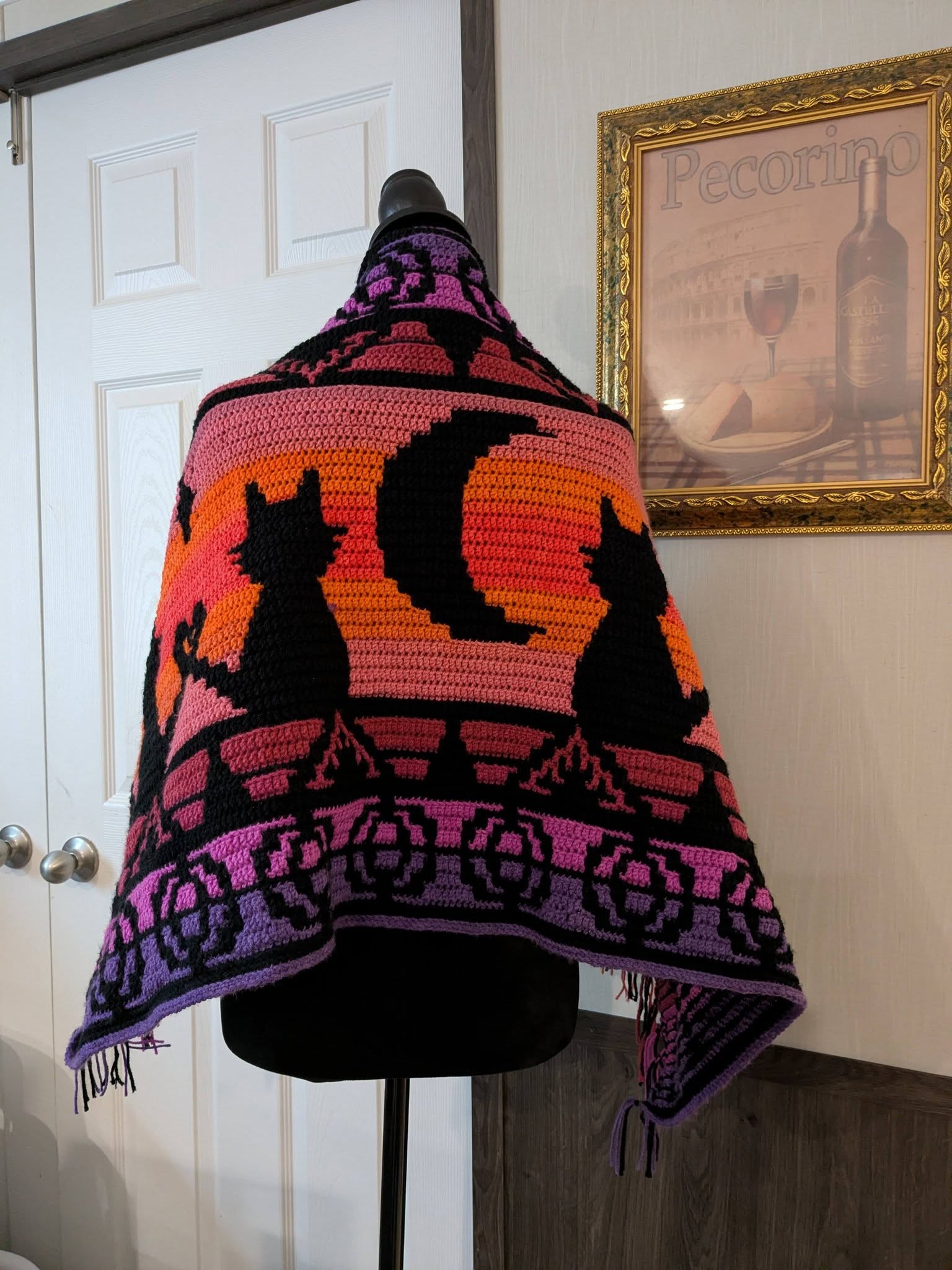 Lunar Whiskers Shawl Wrap Overlay Mosaic Crochet Accessory Pattern