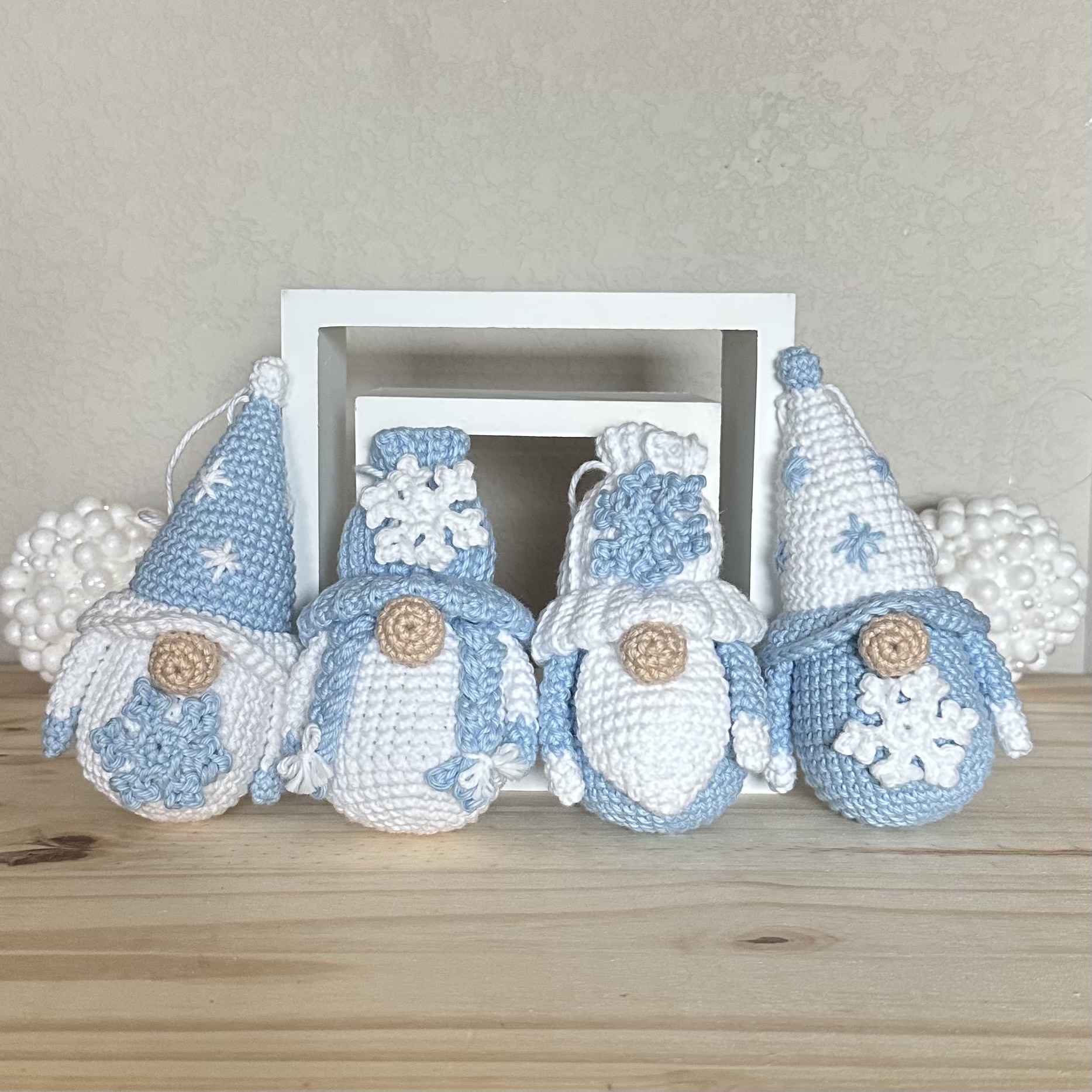 Christmas Gnome Crochet Amigurumi PDF - Winter Snowflake Ornaments